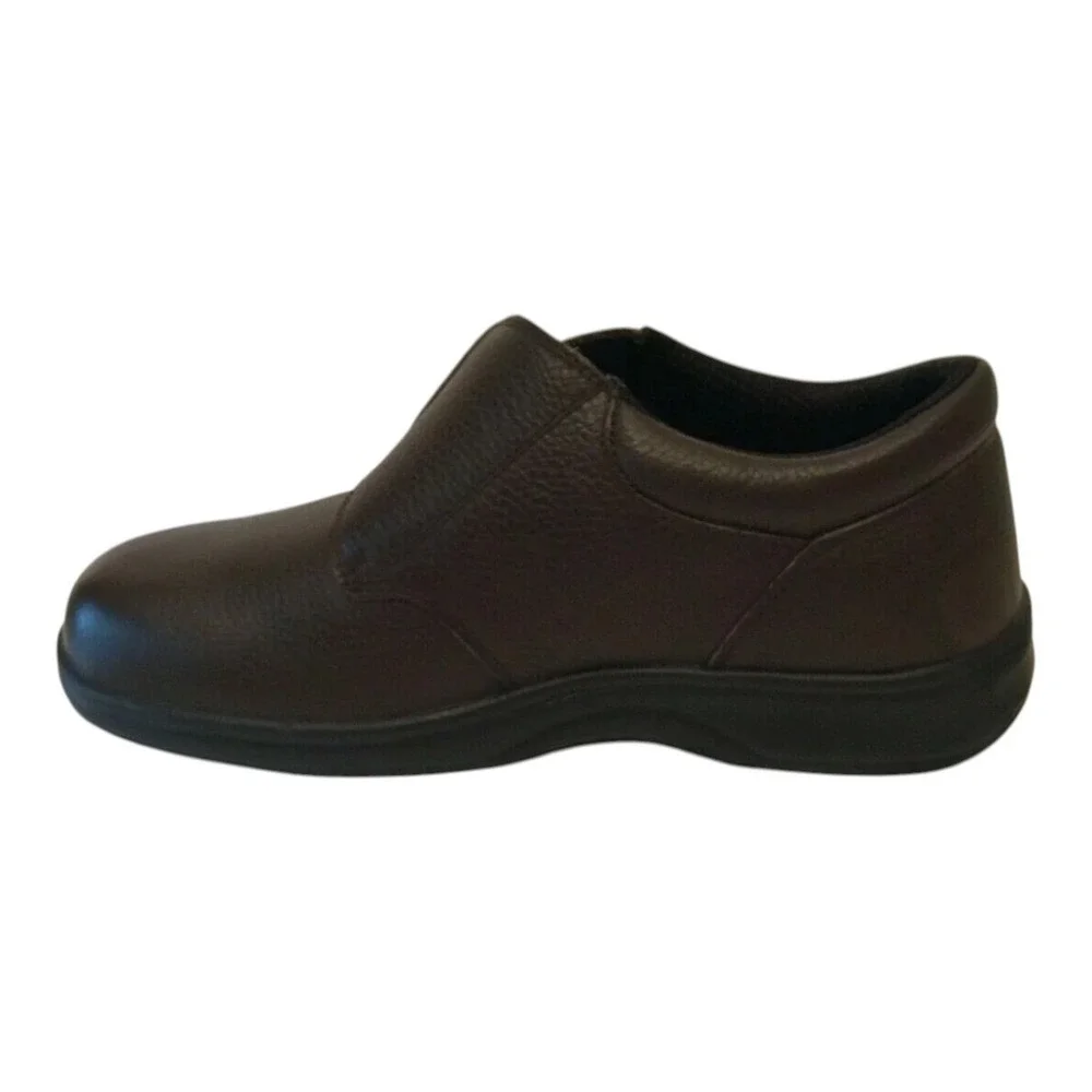 Orthofeet Broadway Men's Orthodic Comfort Shoes Size 8.5W Brown Pebble Leather